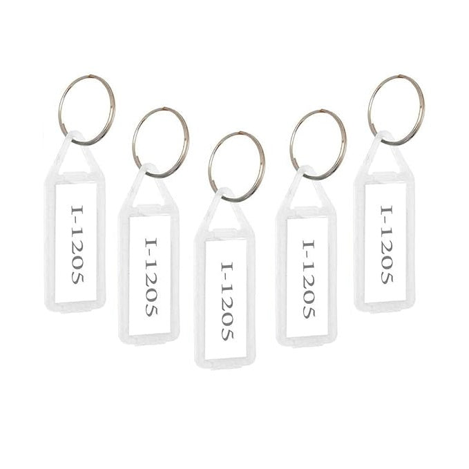 Keychain with Name Tag White