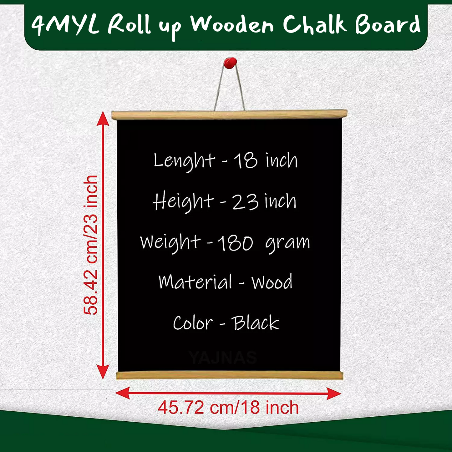 Rolled up Black Board Chalk Board for Kids, Office Supplies