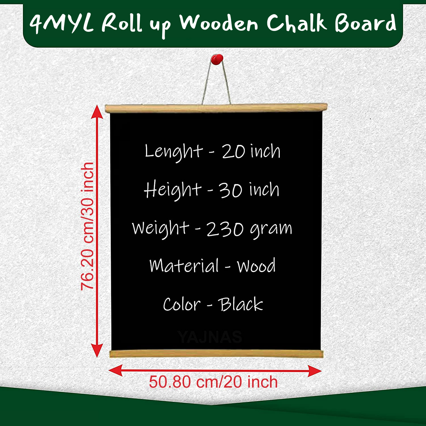 Rolled up Black Board Chalk Board for Kids, Office Supplies