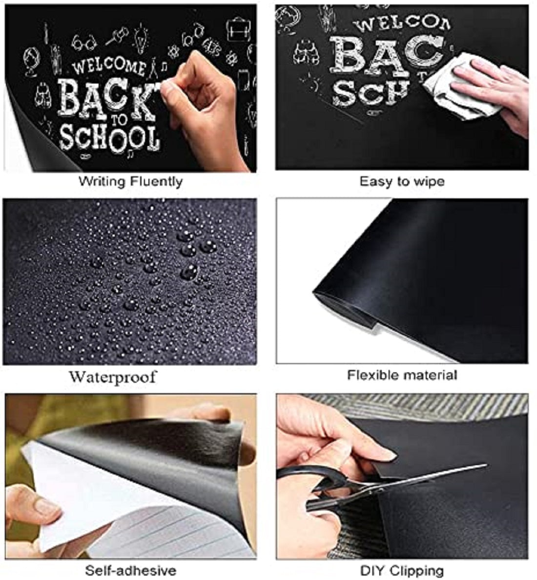 Self-Adhesive Black Board Peel & Stick Paper