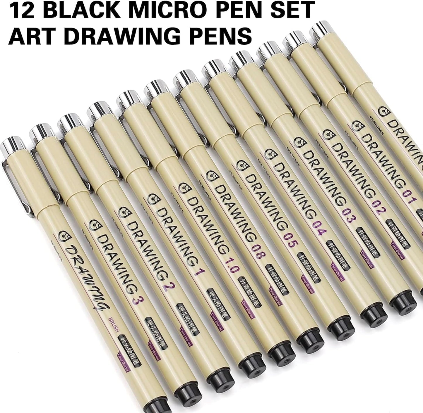 Fineliner Pens 12 Pack Black