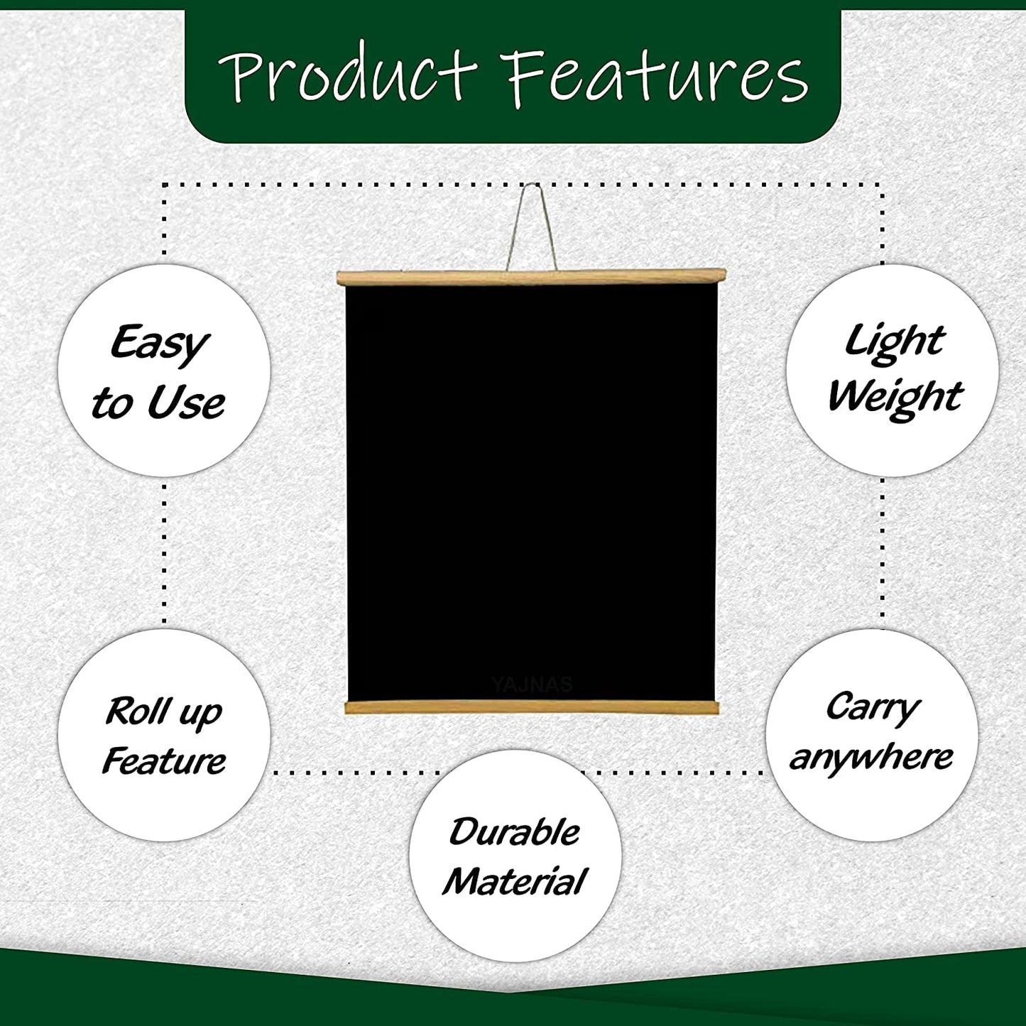 Rolled up Black Board Chalk Board for Kids, Office Supplies