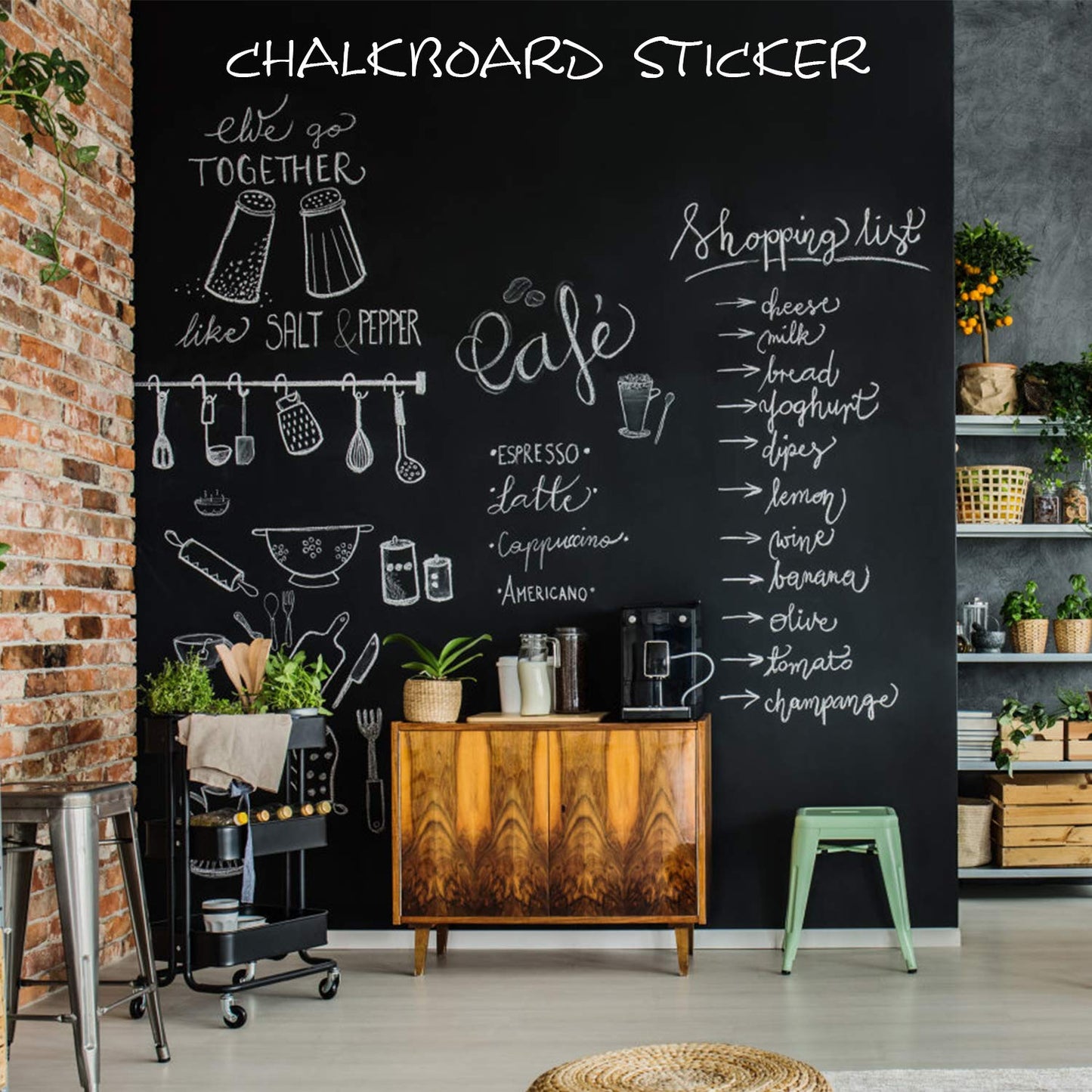 Self-Adhesive Black Board Peel & Stick Paper