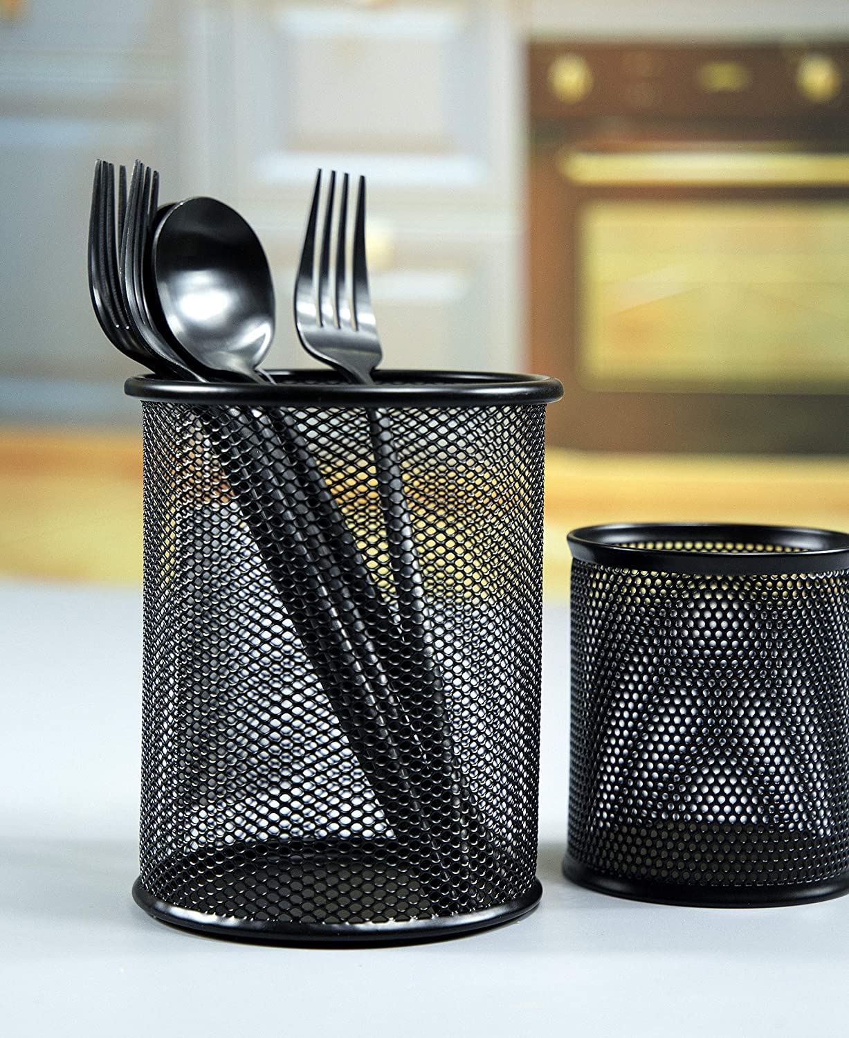 Black Mesh Pen Holder for Desk & Study Table