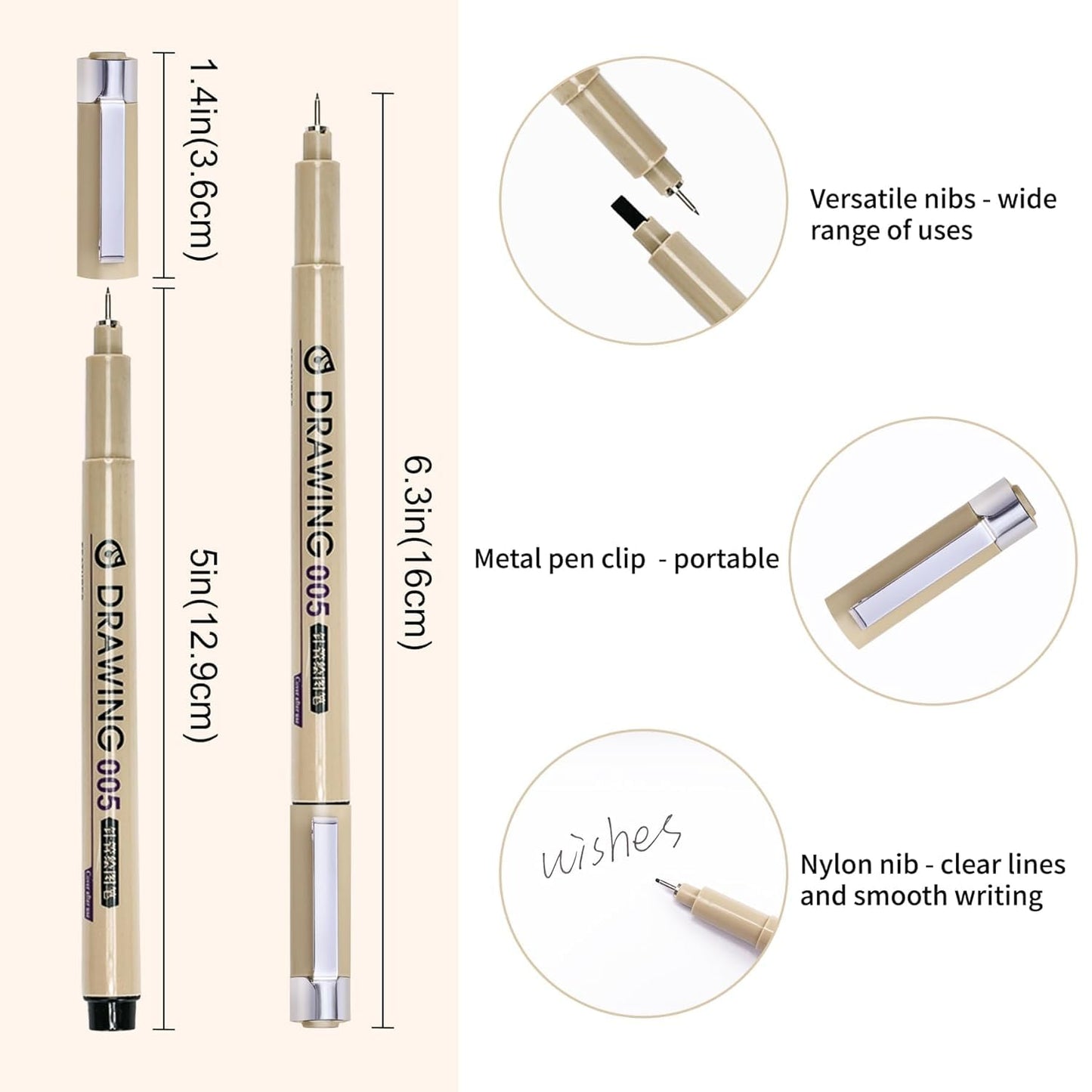 Fineliner Pens 12 Pack Black