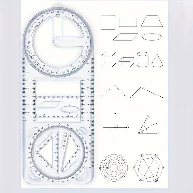 Geometric Drawing Ruler Movable