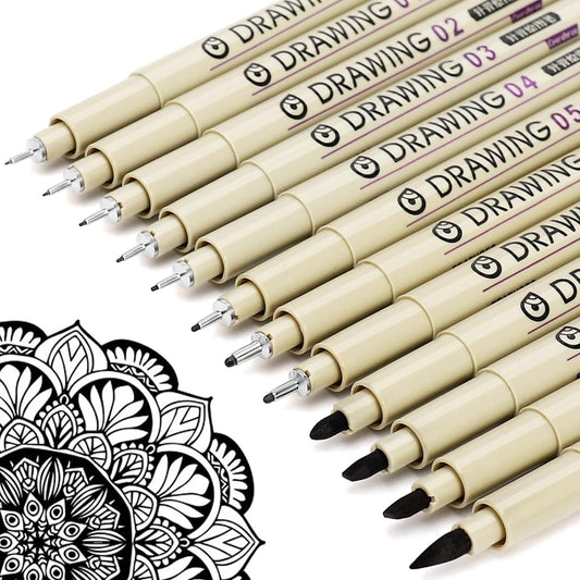 Fineliner Pens 12 Pack Black