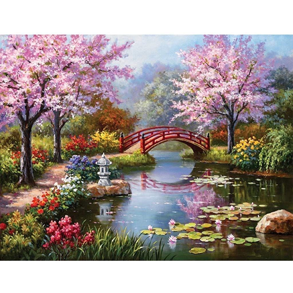 5D Diamond Painting Kit (River Bridge)