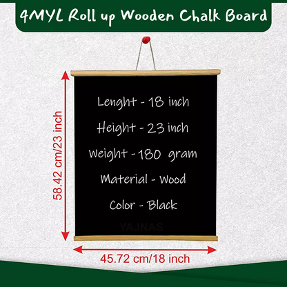 Rolled up Black Board Chalk Board for Kids, Office Supplies