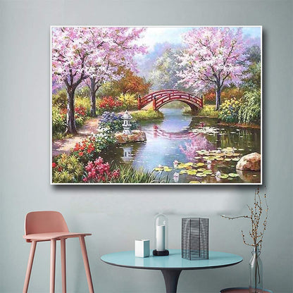 5D Diamond Painting Kit (River Bridge)