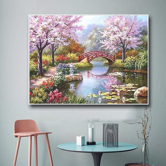 5D Diamond Painting Kit (River Bridge)