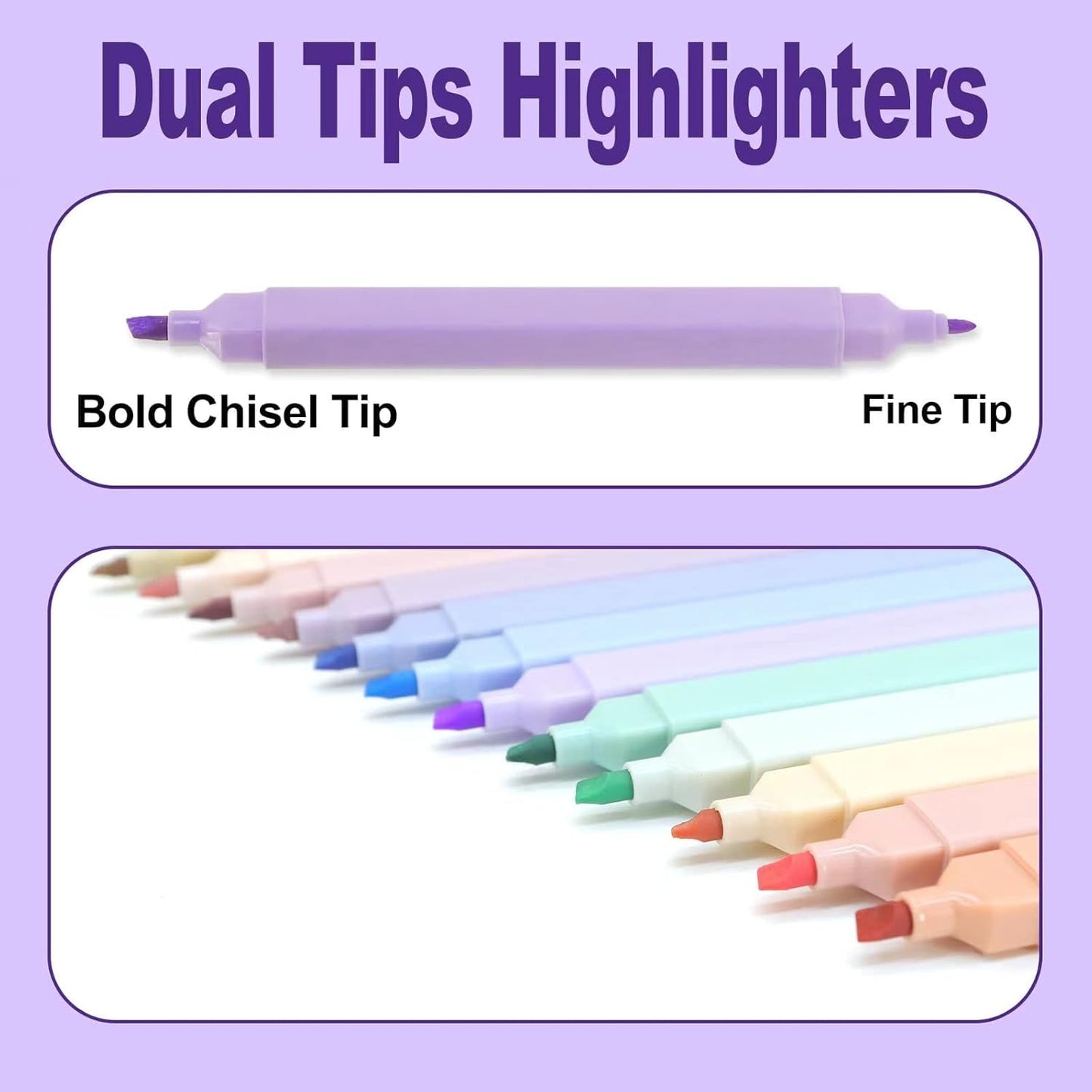 Aesthetic Cute Bible Highlighters Dual Tips 6Pcs