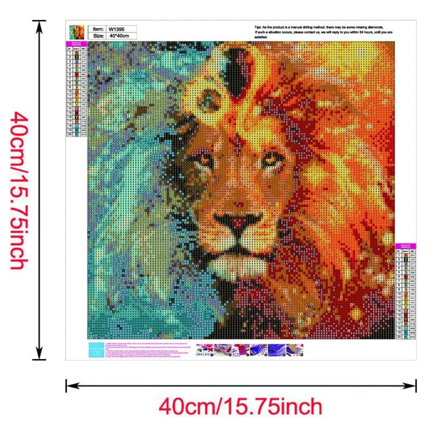 5D Diamond Painting Kit (Lion)