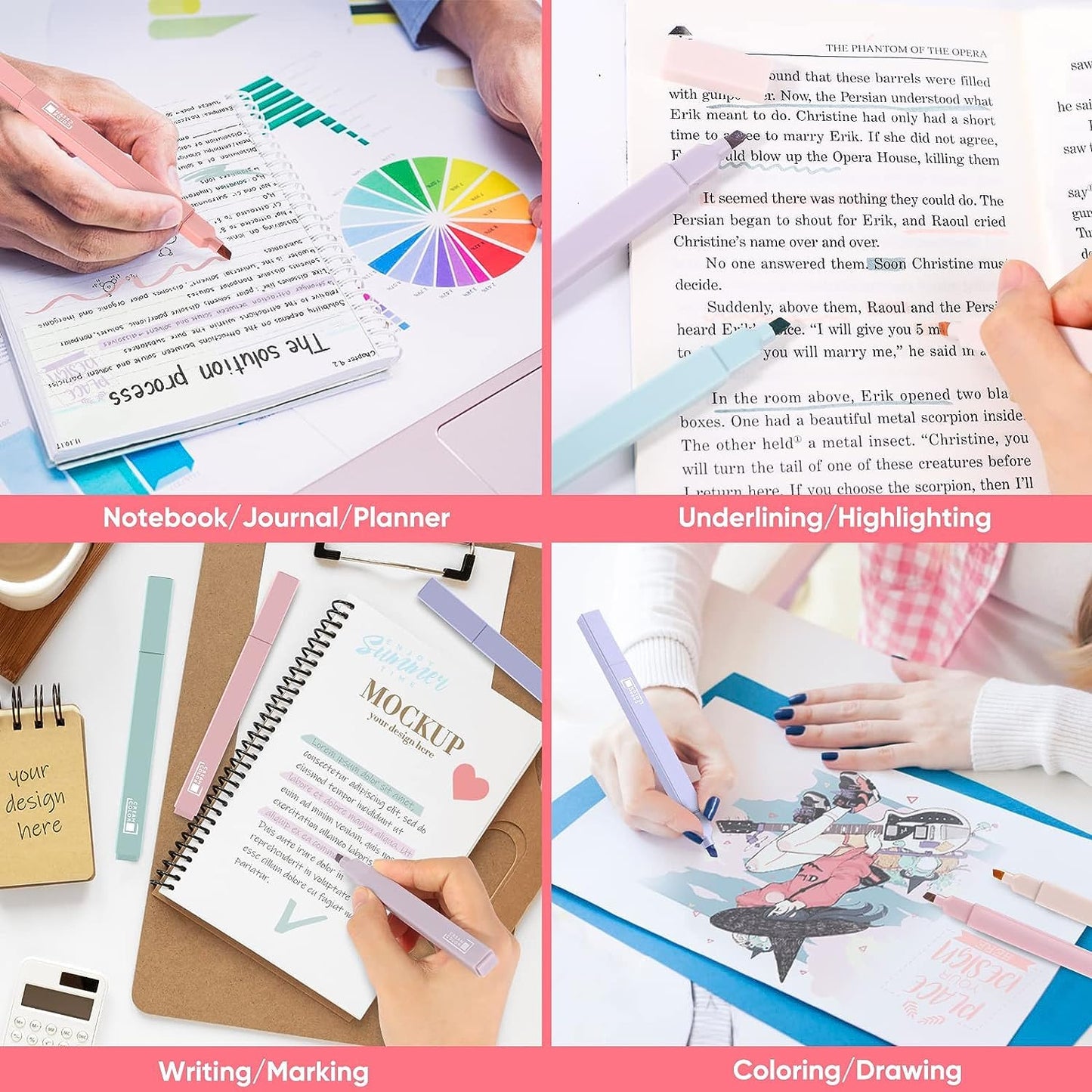 Aesthetic Cute Bible Highlighters 6Pcs