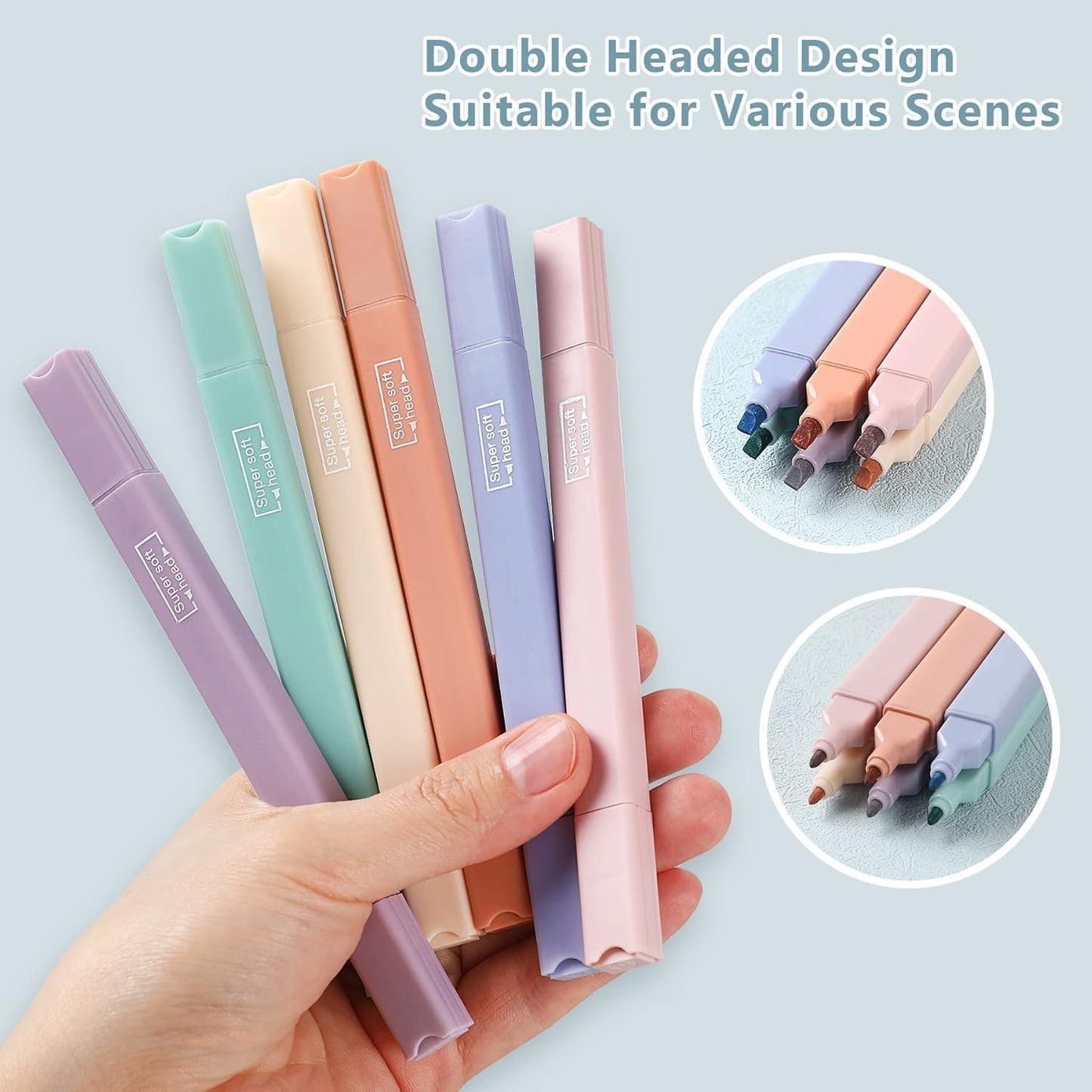 Aesthetic Cute Bible Highlighters Dual Tips 6Pcs