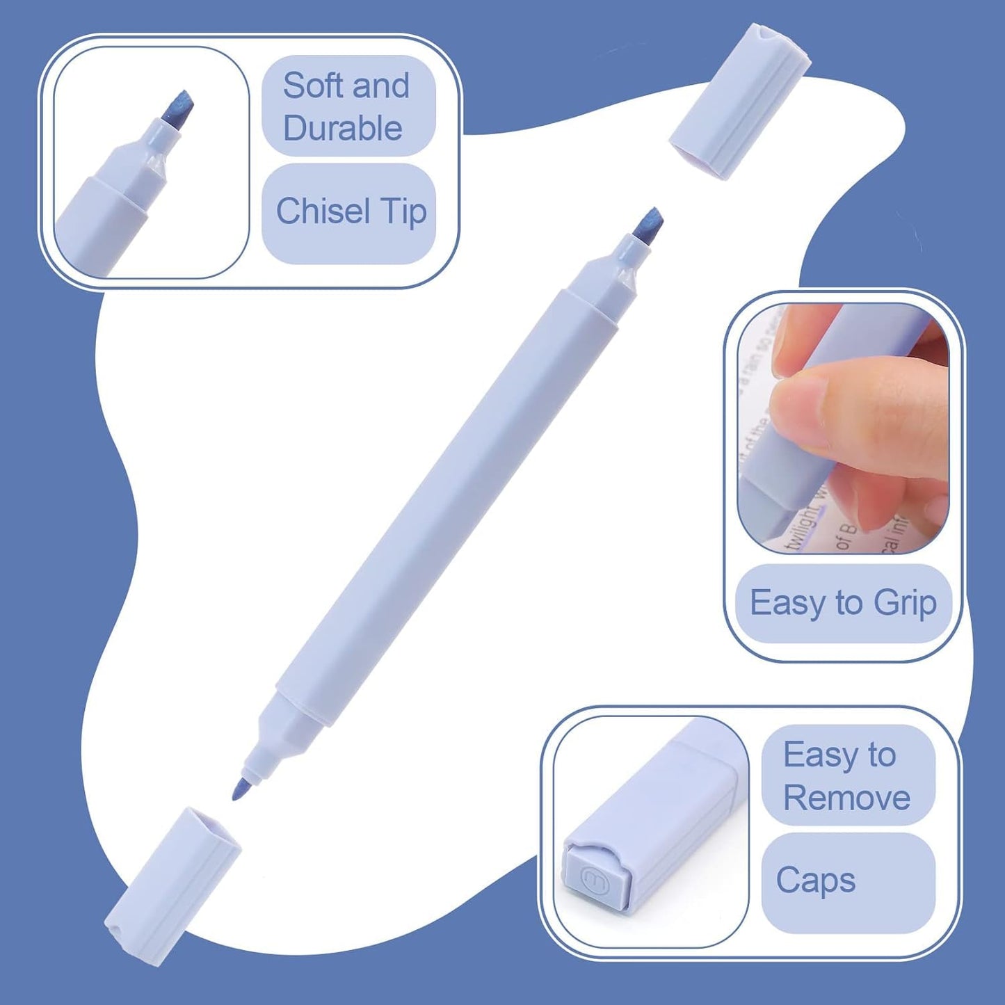 Aesthetic Cute Bible Highlighters Dual Tips 6Pcs