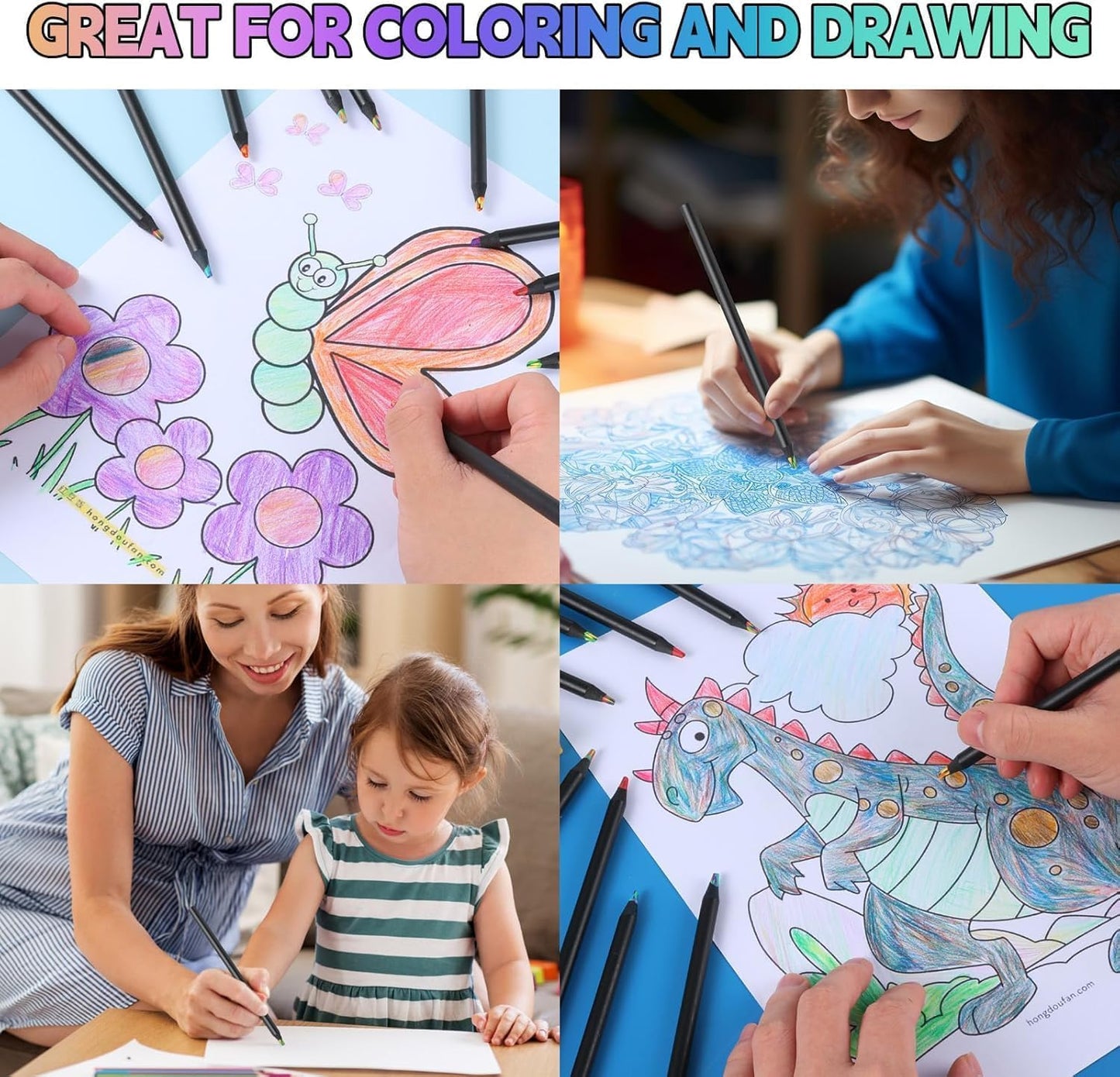 Rainbow Colored Pencils Set 12Pcs
