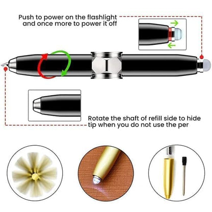 Rotatable Spinning Pen with LED Light
