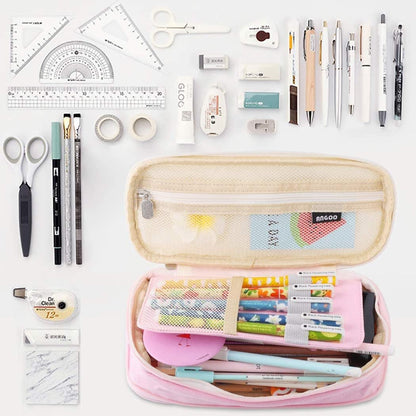 Canvas Big Capacity Pencil Case