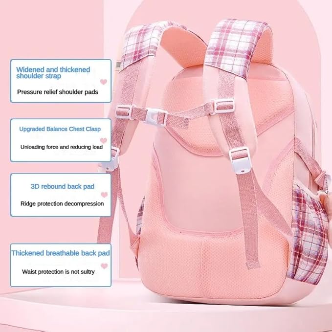 Korean Tie Bow Travel School Bag (Peach)