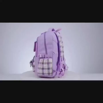 Korean Tie Bow Travel School Bag (Peach)