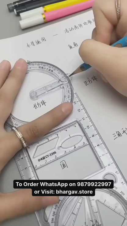Geometric Drawing Ruler Movable